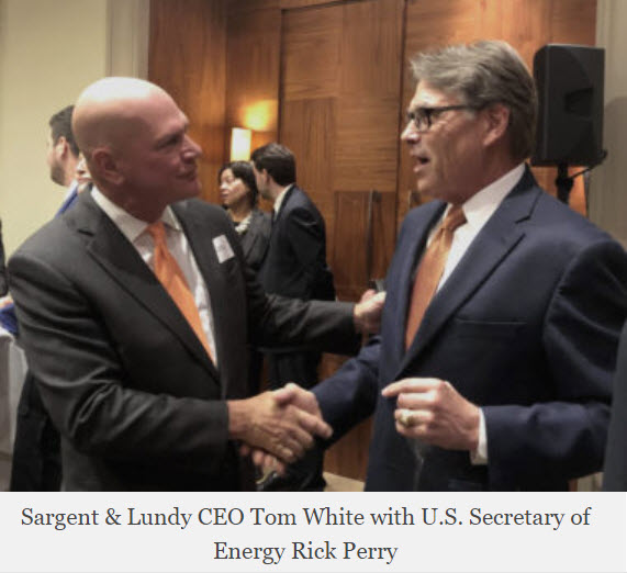 Sargent & Lundy CEO Tom White with U.S. Secretary of Energy Rick Perry